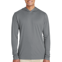 Team 365 Men's Zone Performance Hooded T-Shirt, Sport Graphite, Front view