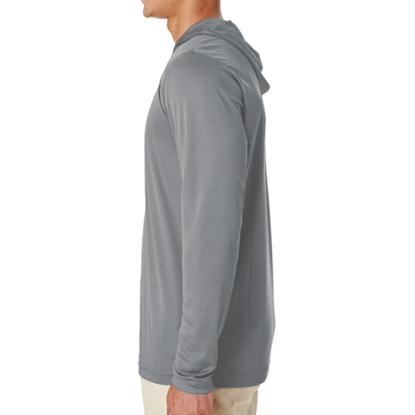 Team 365 Men's Zone Performance Hooded T-Shirt, Sport Graphite, Left Sleeve view