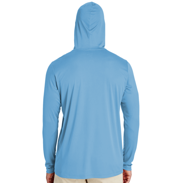 Team 365 Men's Zone Performance Hooded T-Shirt, Sport Light Blue, Back view