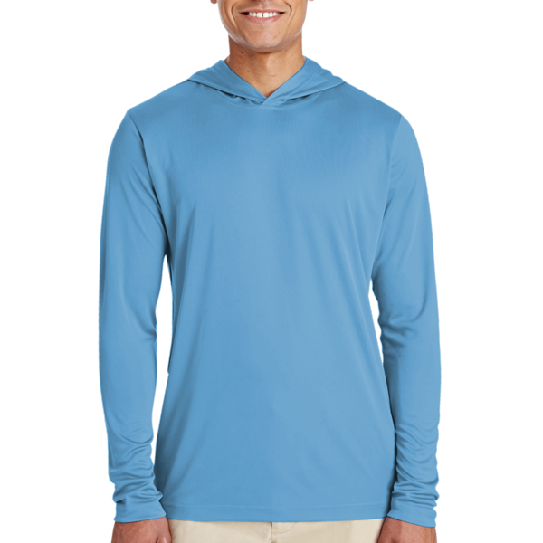 Team 365 Men's Zone Performance Hooded T-Shirt, Sport Light Blue, Front view
