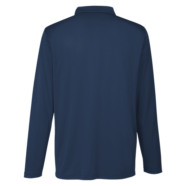 Team 365 Men's Zone Performance Long Sleeve Polo, Sport Dark Navy, Back view