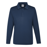 Team 365 Men's Zone Performance Long Sleeve Polo, Sport Dark Navy, Front view