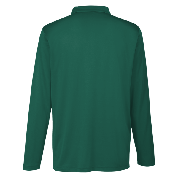 Team 365 Men's Zone Performance Long Sleeve Polo, Sport Forest, Back view