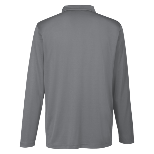 Team 365 Men's Zone Performance Long Sleeve Polo, Sport Graphite, Back view