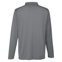 Team 365 Men's Zone Performance Long Sleeve Polo, Sport Graphite, Back view