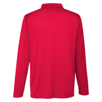 Team 365 Men's Zone Performance Long Sleeve Polo, Sport Red, Back view