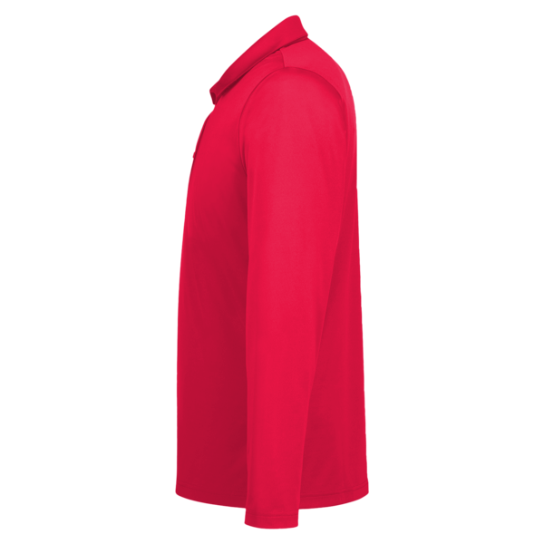 Team 365 Men's Zone Performance Long Sleeve Polo, Sport Red, Left Sleeve view
