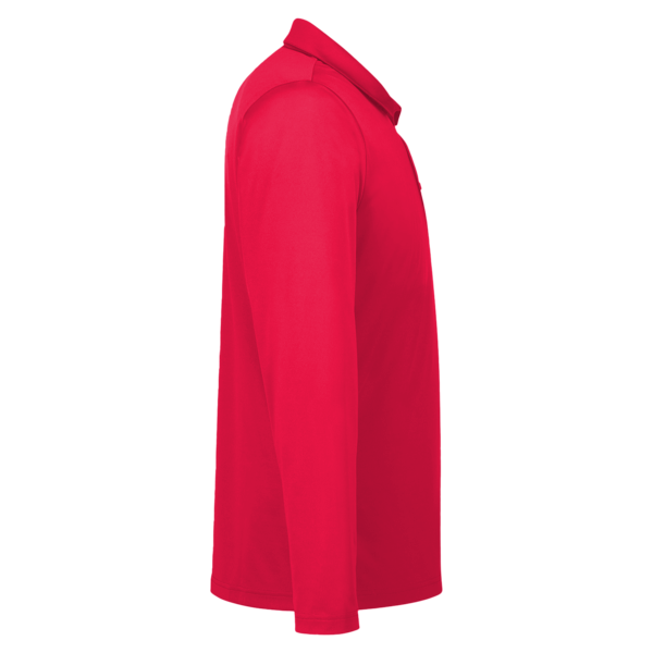 Team 365 Men's Zone Performance Long Sleeve Polo, Sport Red, Right Sleeve view
