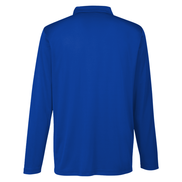Team 365 Men's Zone Performance Long Sleeve Polo, Sport Royal, Back view