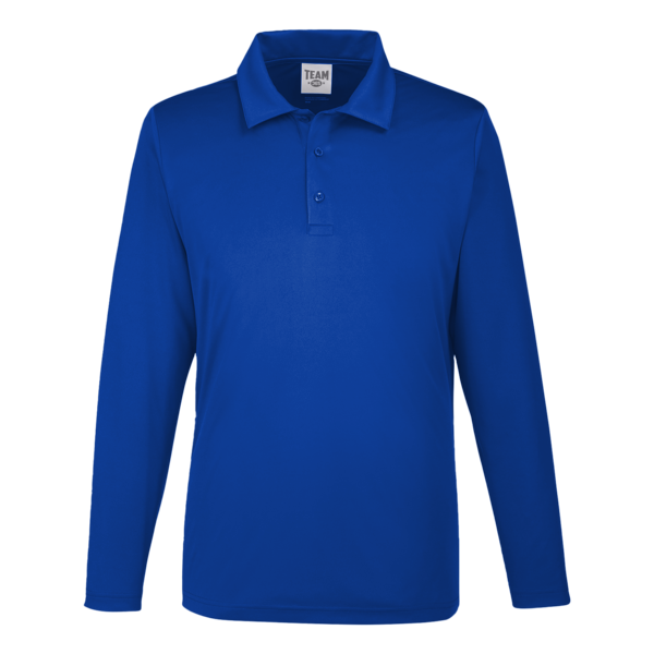 Team 365 Men's Zone Performance Long Sleeve Polo, Sport Royal, Front view