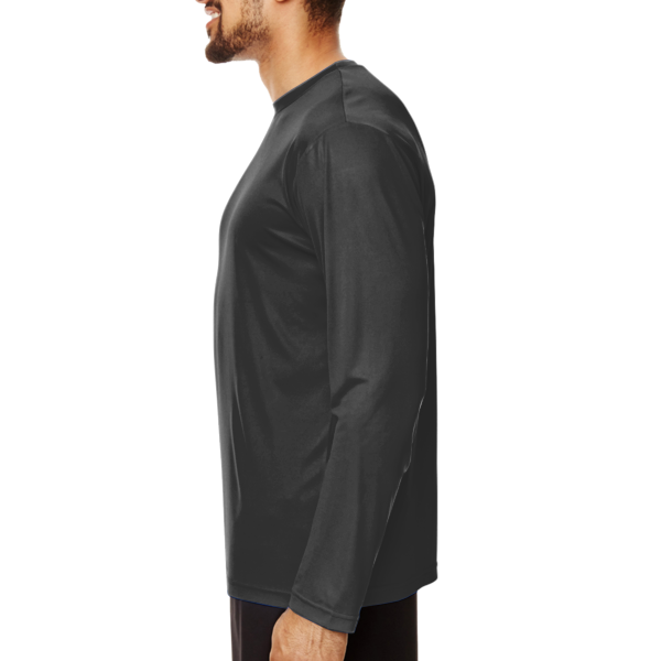 Team 365 Men's Zone Performance Long Sleeve T-Shirt, Black, Left Sleeve view