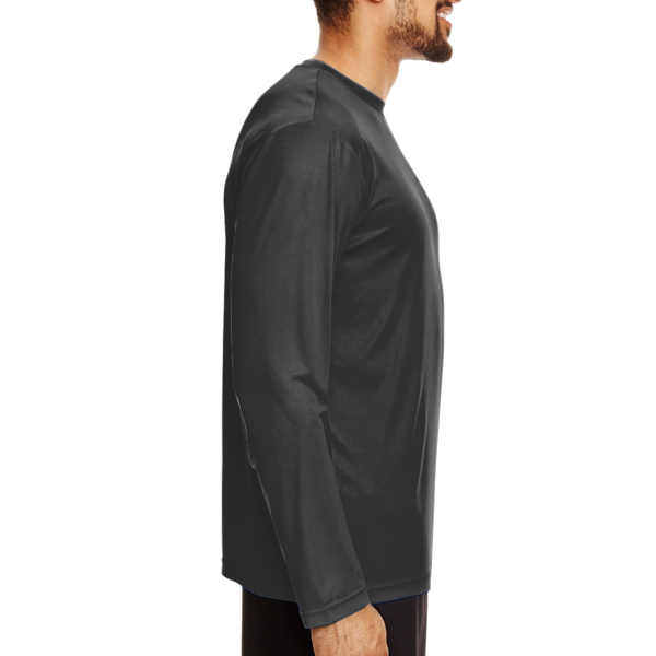 Team 365 Men's Zone Performance Long Sleeve T-Shirt, Black, Right Sleeve view