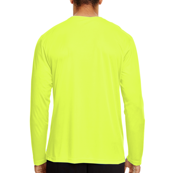 Team 365 Men's Zone Performance Long Sleeve T-Shirt, Safety Yellow, Back view