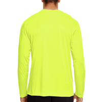 Team 365 Men's Zone Performance Long Sleeve T-Shirt, Safety Yellow, Back view