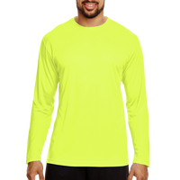 Team 365 Men's Zone Performance Long Sleeve T-Shirt, Safety Yellow, Front view