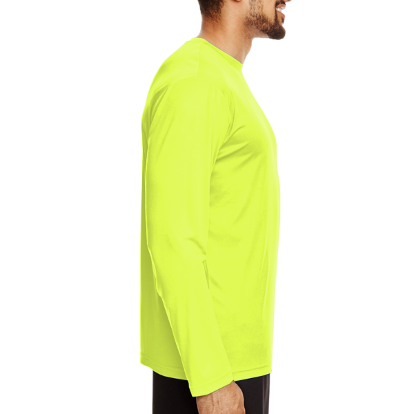 Team 365 Men's Zone Performance Long Sleeve T-Shirt, Safety Yellow, Right Sleeve view