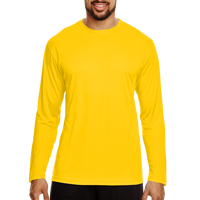 Team 365 Men's Zone Performance Long Sleeve T-Shirt, Sport Athletic Gold, Front view