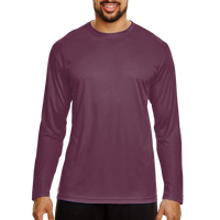 Team 365 Men's Zone Performance Long Sleeve T-Shirt, Sport Dark Maroon, Front view