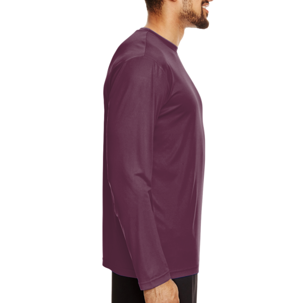 Team 365 Men's Zone Performance Long Sleeve T-Shirt, Sport Dark Maroon, Right Sleeve view