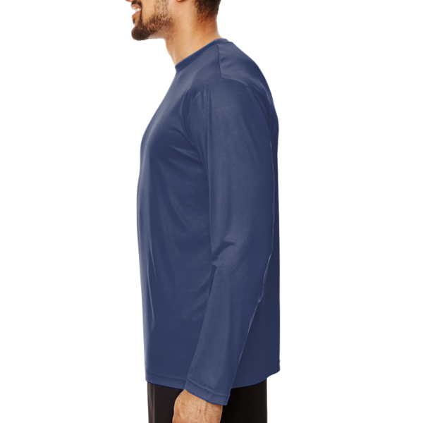 Team 365 Men's Zone Performance Long Sleeve T-Shirt, Sport Dark Navy, Left Sleeve view