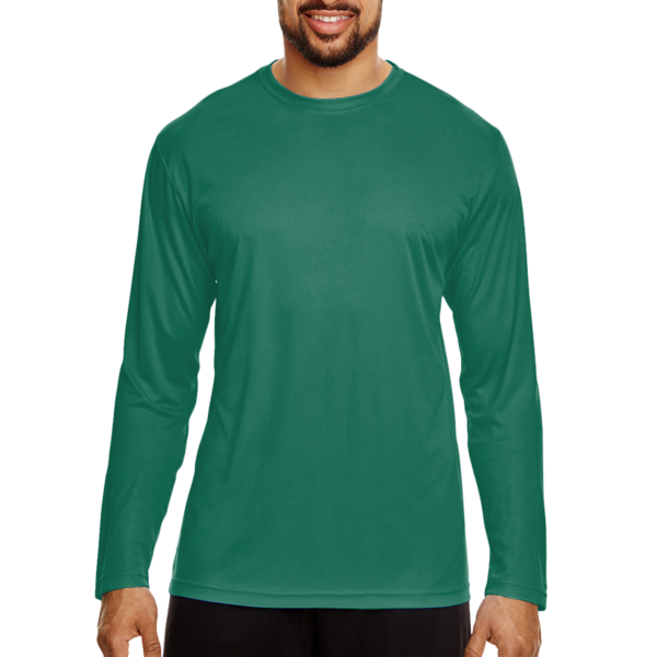 Team 365 Men's Zone Performance Long Sleeve T-Shirt, Sport Forest, Front view