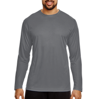 Team 365 Men's Zone Performance Long Sleeve T-Shirt, Sport Graphite, Front view