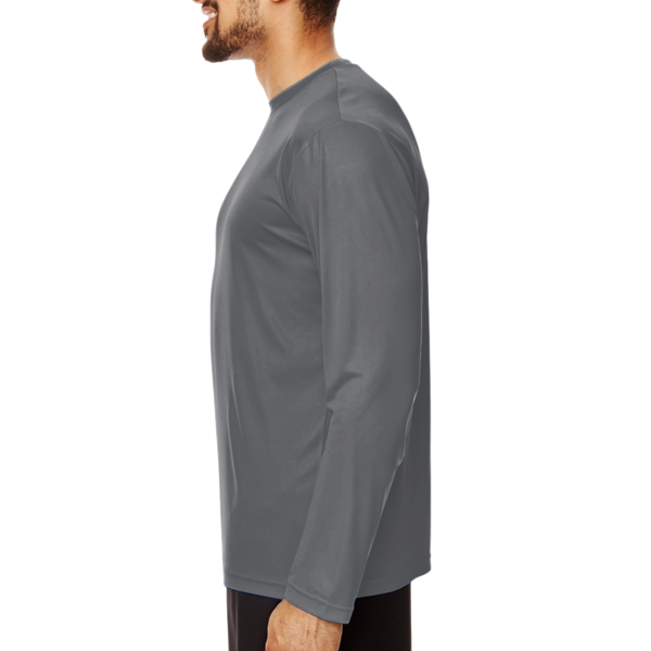 Team 365 Men's Zone Performance Long Sleeve T-Shirt, Sport Graphite, Left Sleeve view