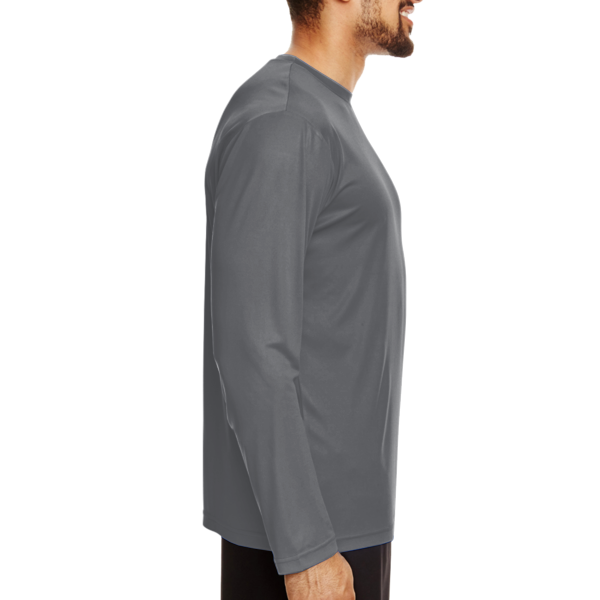 Team 365 Men's Zone Performance Long Sleeve T-Shirt, Sport Graphite, Right Sleeve view
