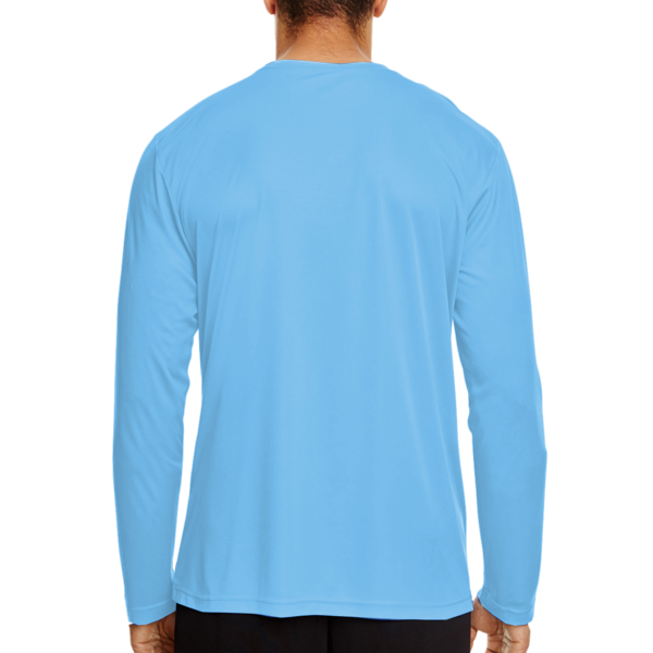 Team 365 Men's Zone Performance Long Sleeve T-Shirt, Sport Light Blue, Back view