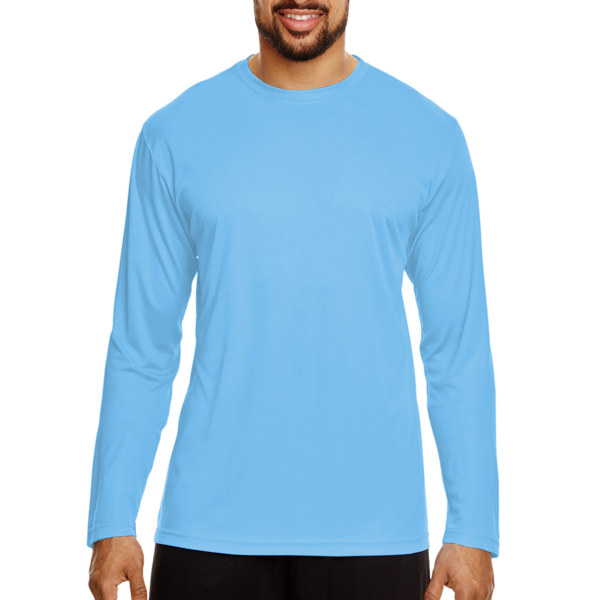 Team 365 Men's Zone Performance Long Sleeve T-Shirt, Sport Light Blue, Front view
