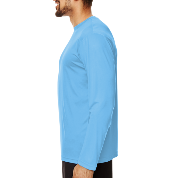 Team 365 Men's Zone Performance Long Sleeve T-Shirt, Sport Light Blue, Left Sleeve view