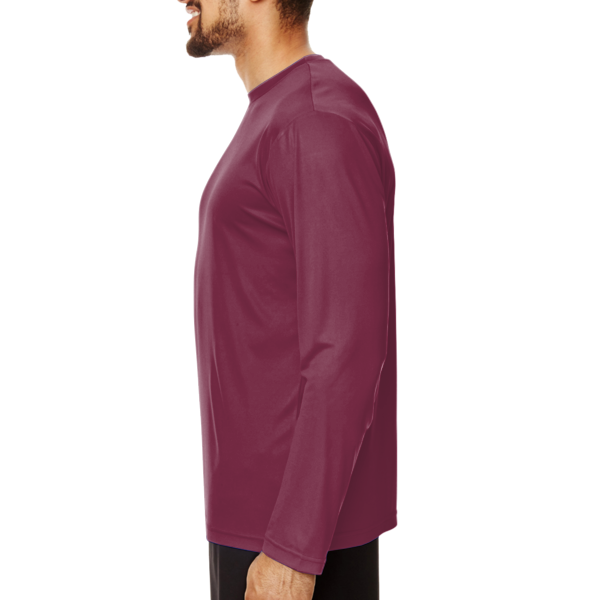 Team 365 Men's Zone Performance Long Sleeve T-Shirt, Sport Maroon, Left Sleeve view