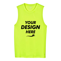 Team 365 Men's Zone Performance Muscle T-Shirt, Safety Yellow, Front view, Mockup