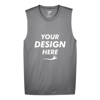 Team 365 Men's Zone Performance Muscle T-Shirt, Sport Graphite, Front view, Mockup