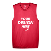 Team 365 Men's Zone Performance Muscle T-Shirt, Sport Red, Front view, Mockup