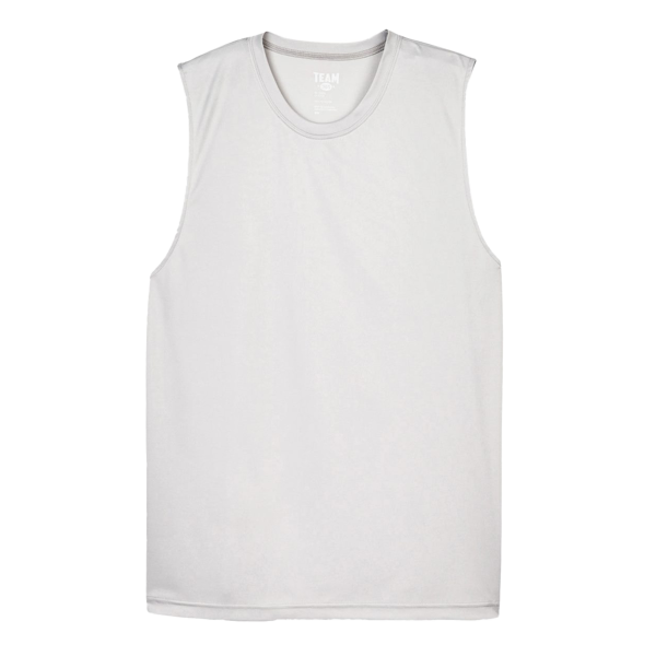Team 365 Men's Zone Performance Muscle T-Shirt, Sport Silver, Front view