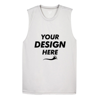 Team 365 Men's Zone Performance Muscle T-Shirt, Sport Silver, Front view, Mockup