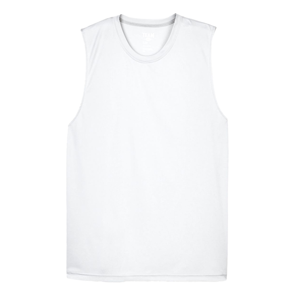 Team 365 Men's Zone Performance Muscle T-Shirt, White, Front view