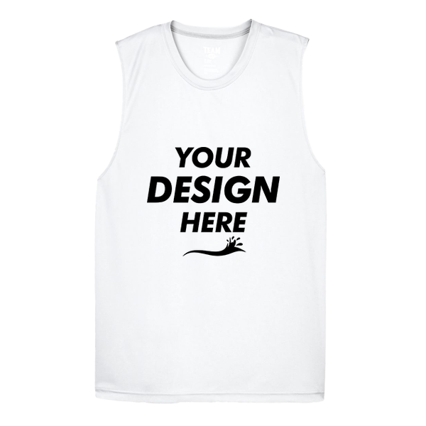 Team 365 Men's Zone Performance Muscle T-Shirt, White, Front view, Mockup