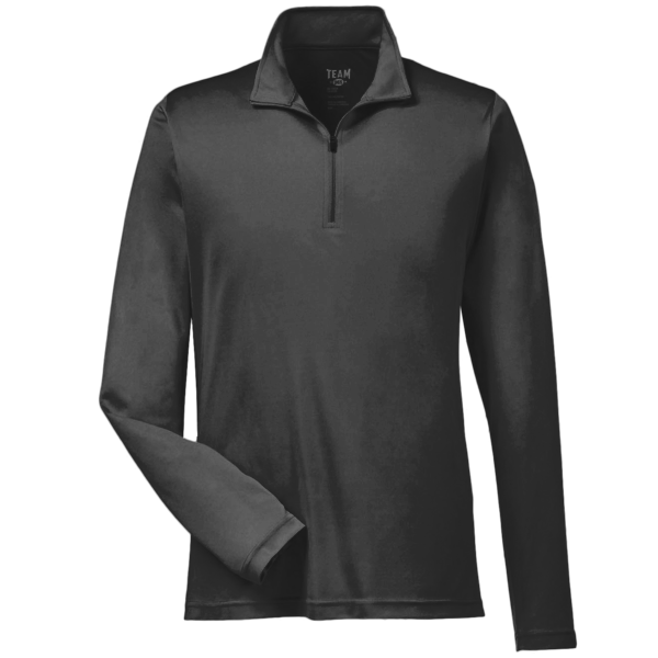 Team 365 Men's Zone Performance Quarter-Zip Pullover, Black, Front view