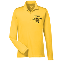 Team 365 Men's Zone Performance Quarter-Zip Pullover, Sport Athletic Gold, Front view, Mockup