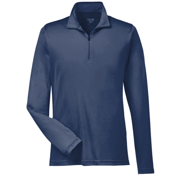 Team 365 Men's Zone Performance Quarter-Zip Pullover, Sport Dark Navy, Front view