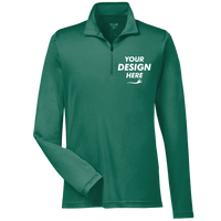 Team 365 Men's Zone Performance Quarter-Zip Pullover, Sport Forest, Front view, Mockup