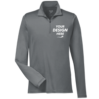Team 365 Men's Zone Performance Quarter-Zip Pullover, Sport Graphite, Front view, Mockup
