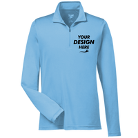 Team 365 Men's Zone Performance Quarter-Zip Pullover, Sport Light Blue, Front view, Mockup