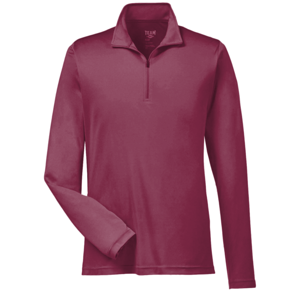 Team 365 Men's Zone Performance Quarter-Zip Pullover, Sport Maroon, Front view
