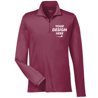 Team 365 Men's Zone Performance Quarter-Zip Pullover, Sport Maroon, Front view, Mockup