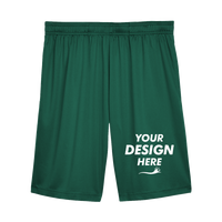 Team 365 Men's Zone Performance Shorts, Sport Forest, Front view, Mockup