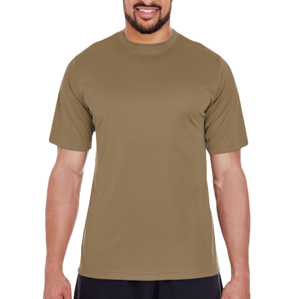 Team 365 Men's Zone Performance T-Shirt, Coyote Brown, Front view