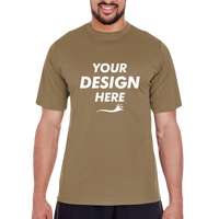 Team 365 Men's Zone Performance T-Shirt, Coyote Brown, Front view, Mockup